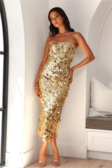 RUNAWAY Gabourne Dress Gold