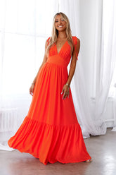 Stand Out Heart Maxi Dress Bright Red