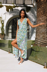 Garden Trips Maxi Dress Green