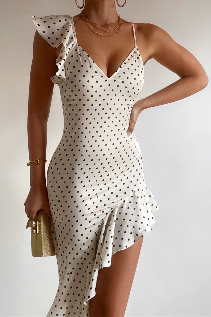 Riviera Satin Maxi Dress Cream