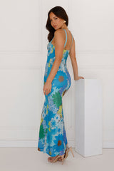 More To Make Mesh Maxi Dress Blue
