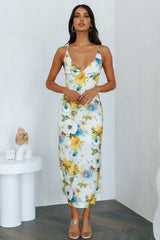 Florals On My Mind Satin Maxi Dress Floral